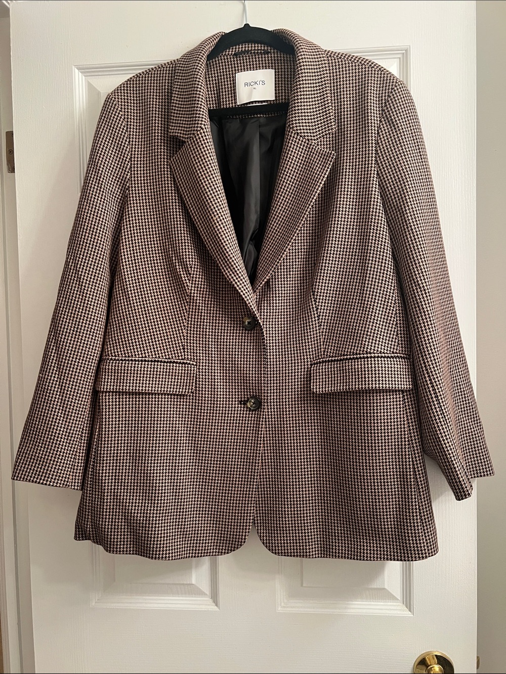 Ricki's Black and Brown Houndstooth Blazer